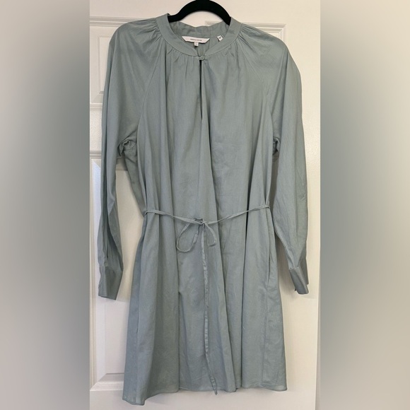 Rebecca Taylor long Sleeve Cotton belted Shirt Dress Size Large - Picture 3 of 15